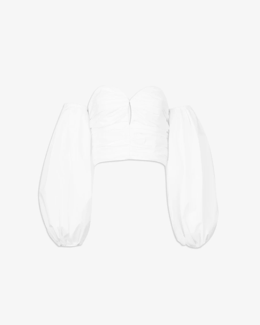 "Tanya Taylor Women's Holly Top in Optic White | Elegant Blouse for Women"