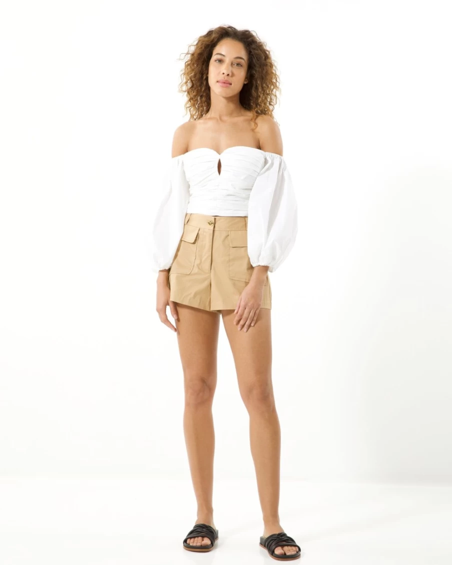 "Tanya Taylor Women's Holly Top in Optic White | Elegant Blouse for Women"