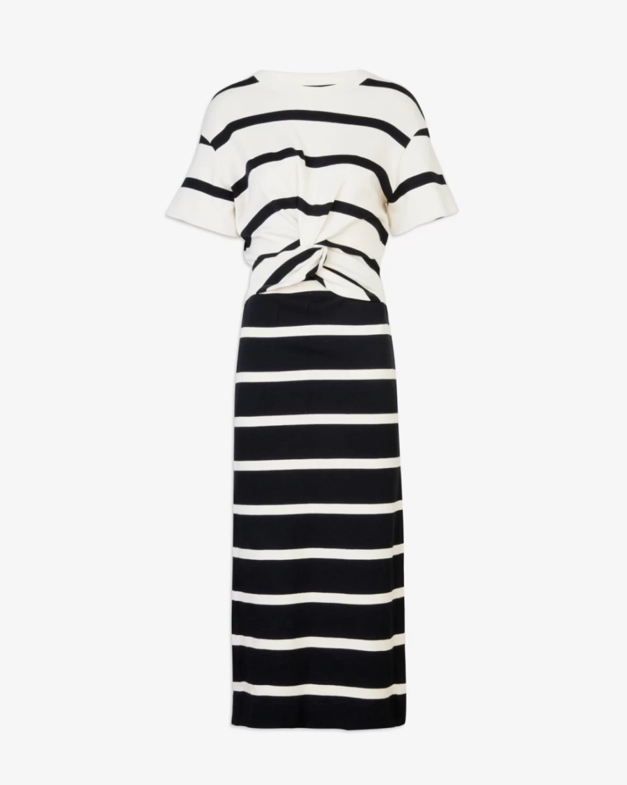Tanya Taylor Women's Willow Dress in Cream & Black - Elegant Floral Printed A-Line Dress