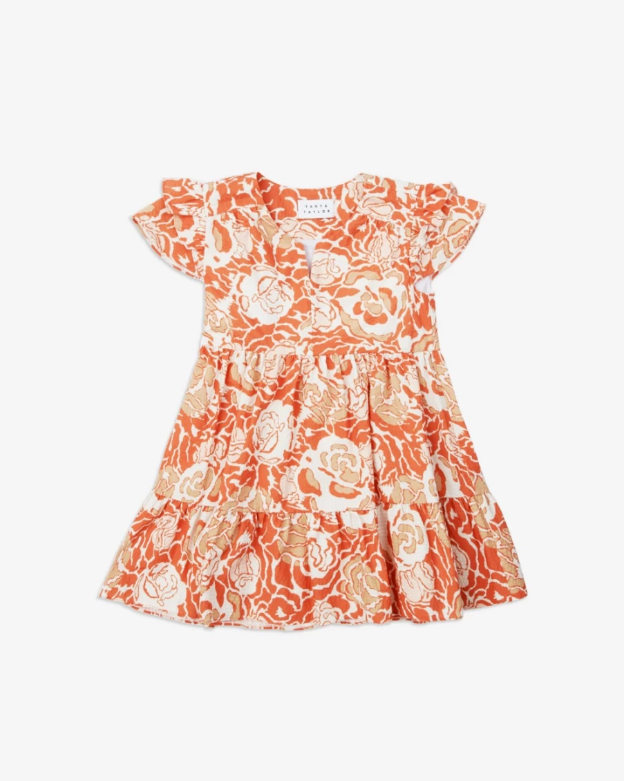 Tanya Taylor Women's Mini Marisol Dress in Guava Multi Print