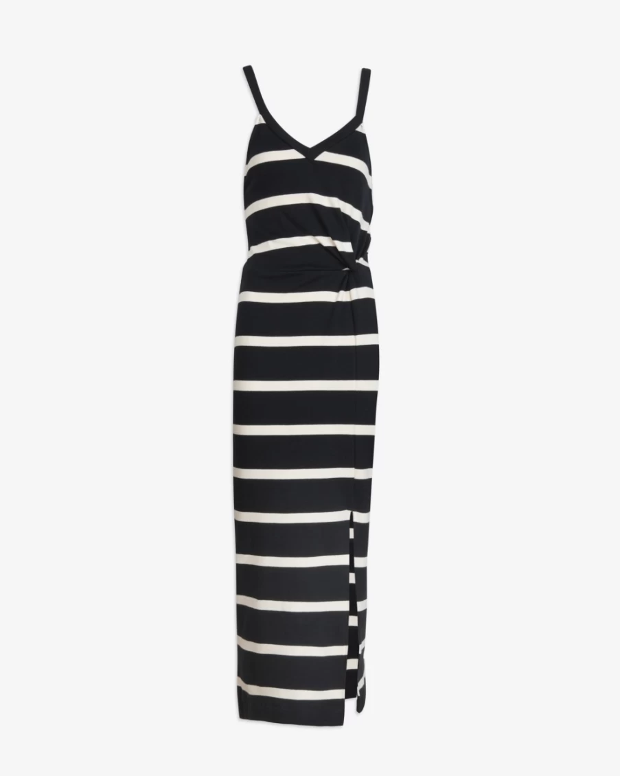 "Tanya Taylor Women's Shannon Dress in Black & Cream - Elegant Floral Summer Dress"