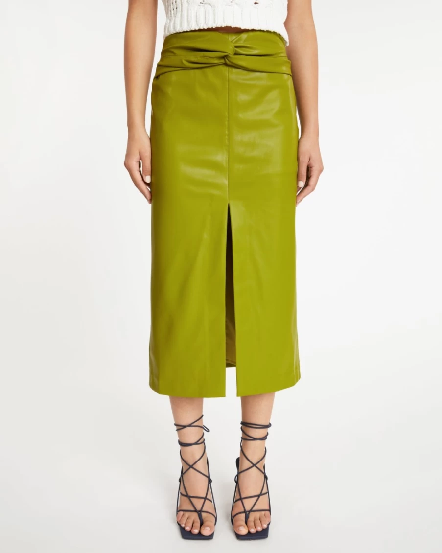 Tanya Taylor Women's Bryna Skirt in Avocado Green - Elegant Flowy Midi Skirt