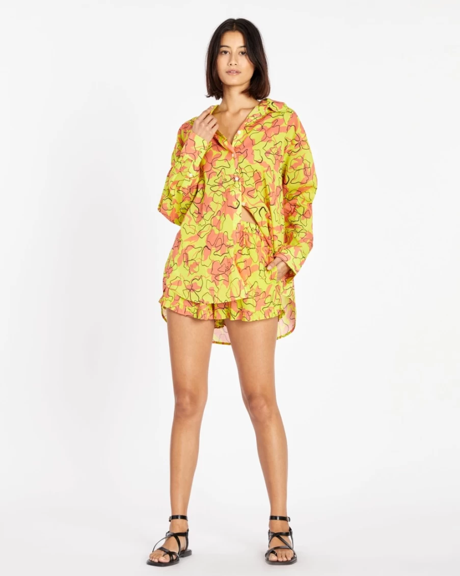 Tanya Taylor Women's Marley Short in Kiwi Multi Print - Stylish & Comfortable