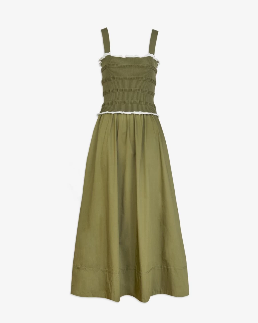 Tanya Taylor Women's Francesca Dress in Moss Green - Elegant Flowy Style