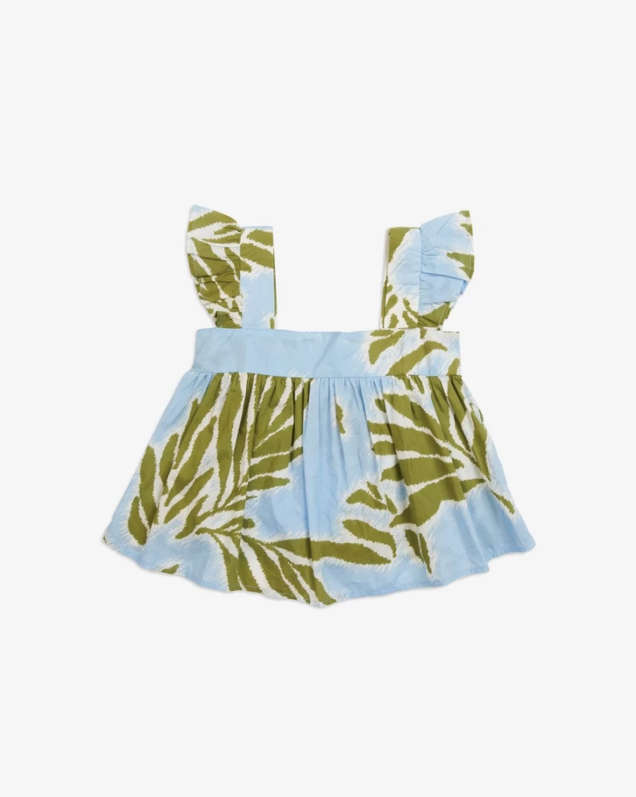"Tanya Taylor Women's Mini Bobbi Top in Horizon Blue Multi"