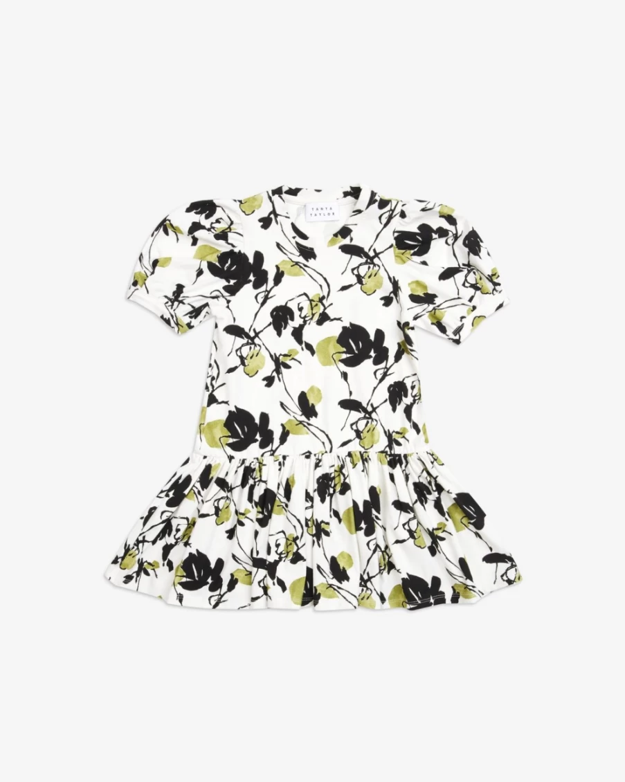 Tanya Taylor Women's Mini Kiara Dress in Chalk Multi - Floral Print Summer Dress