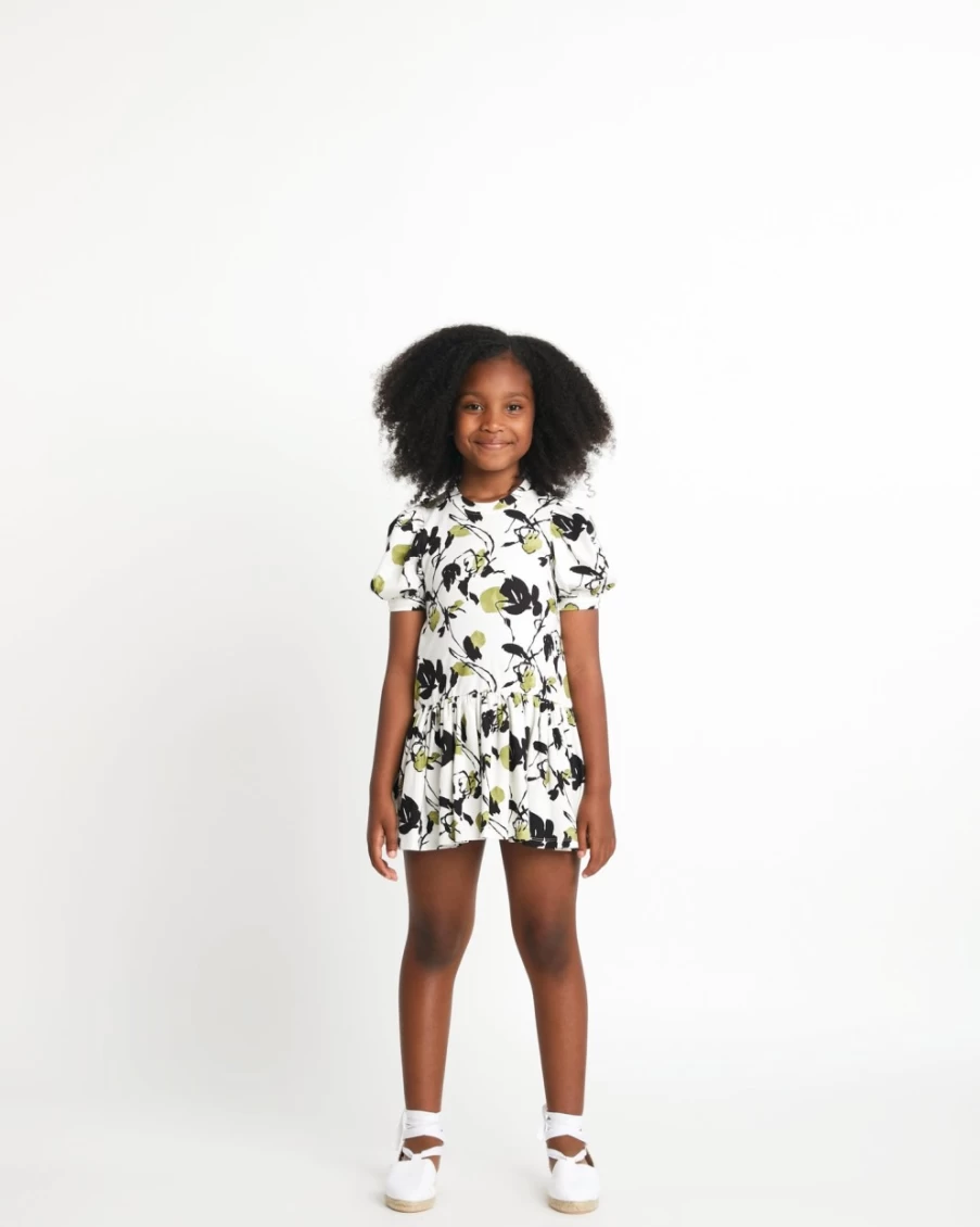Tanya Taylor Women's Mini Kiara Dress in Chalk Multi - Floral Print Summer Dress