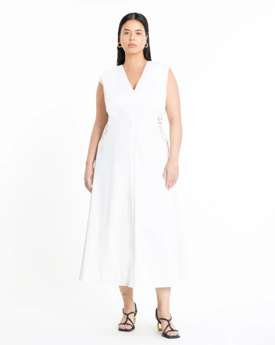 Tanya Taylor Women's Brooks Dress in Chalk - Elegant Flowy Style