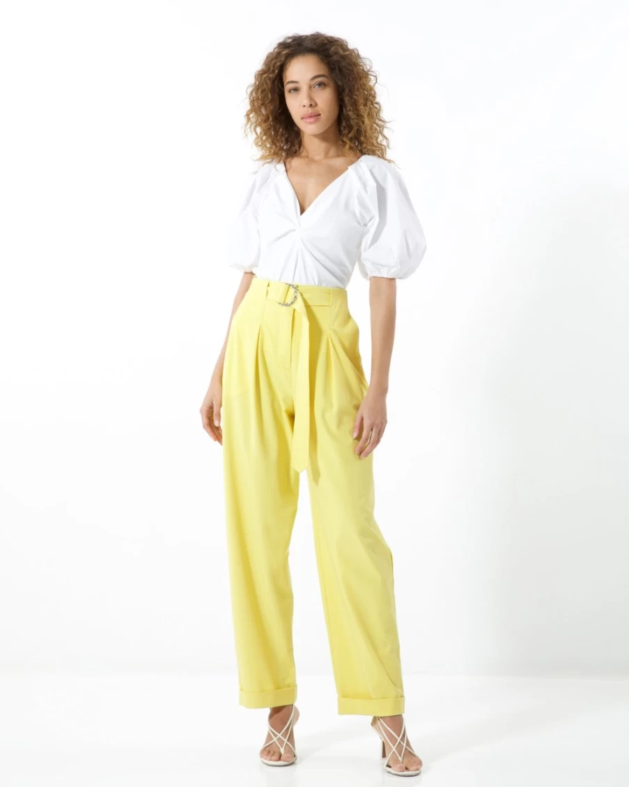 Tanya Taylor Women's Tyler Pant in Daffodil - Elegant Casual Trousers