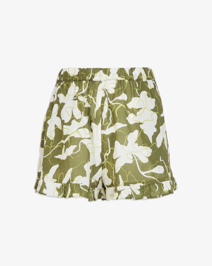 Tanya Taylor Women's Marley Short in Moss/Kiwi Multi Print
