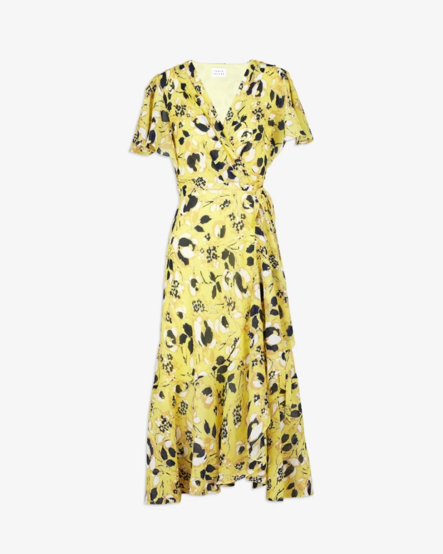 Tanya Taylor Women's Brianna Dress in Daffodil Multi - Floral Printed Summer Dress