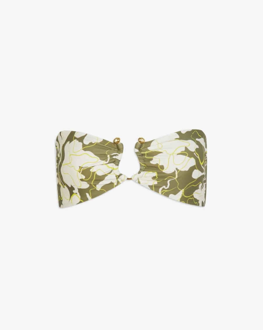 Tanya Taylor Women's Laura Bikini Top in Moss/Kiwi Multi Color