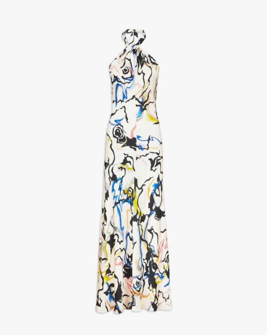 Tanya Taylor Women's Maya Dress in Cream Multi - Elegant Floral Printed Summer Dress