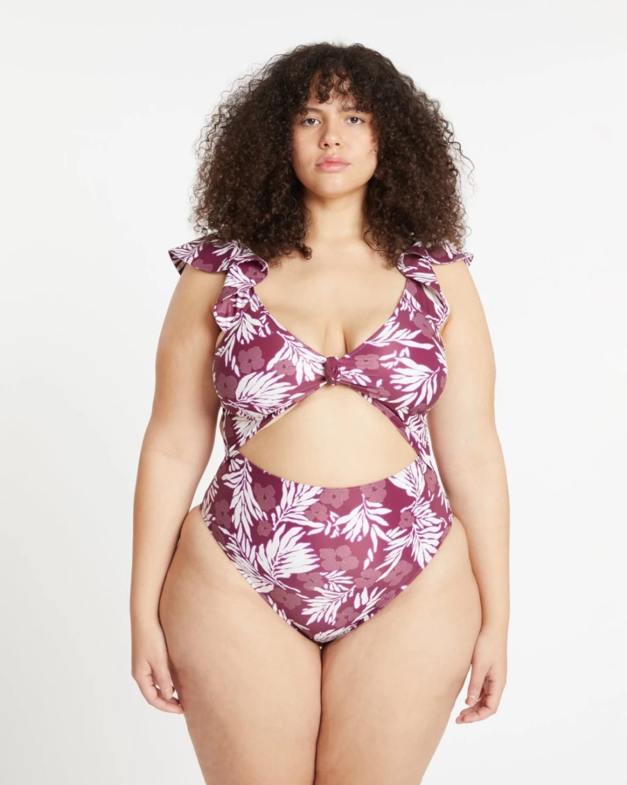 Tanya Taylor Women's Coraline One-Piece in Midnight Plum Multi Print